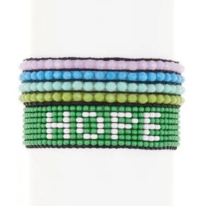 AYOUNIK Handcrafted Hope & Crystal Beaded Adjustable Bracelet Set